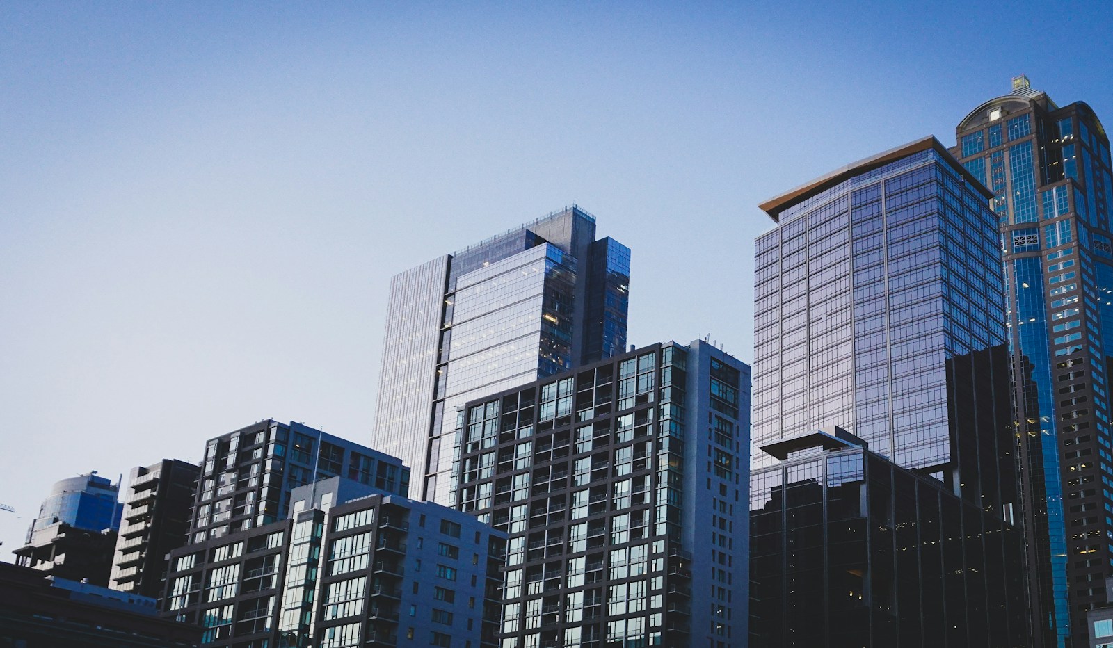 Seattle residential buildings and downtown towers